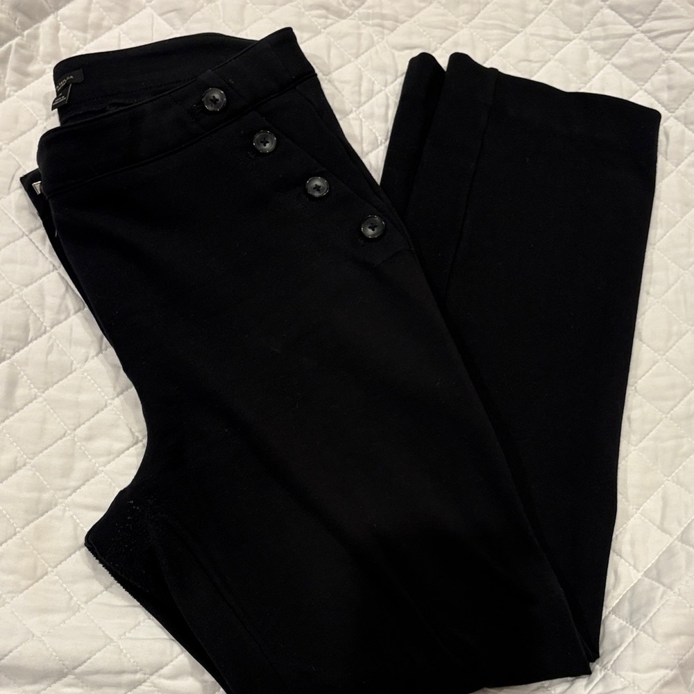 Ann Taylor Factory Black Straight Leg Pants, Women’s Size 10